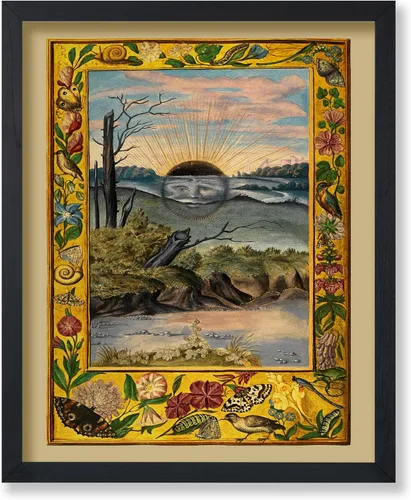 Vista 26 de Poster Master Póster vintage, estampado retro de león verde devorando el sol, arte hermético, arte de mitología, regalo para hombres y mujeres