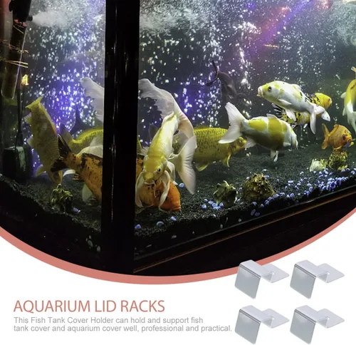 Vista 4 de MERRYHAPY 4 unids marco de soporte soporte para tanque de peces Soporte de tapa de tanque de peces Soporte de cubierta de vidrio Acuarios Clip