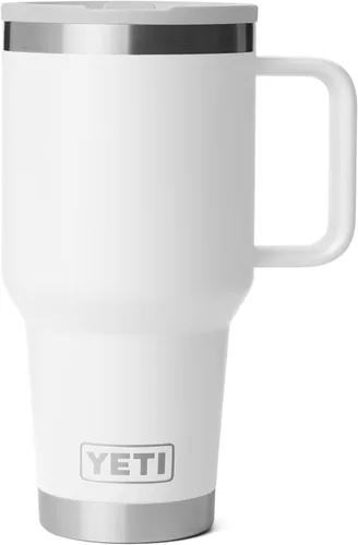 Vista 19 de YETI Rambler - Taza de viaje de 30 oz con tapa con pajita abatible - Acero inoxidable, aislada al vacío, a prueba de fugas, compatible con Negro