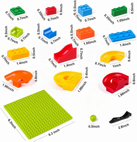 Vista 5 de Juego de 168 piezas de bloques de construcción clásicos de canicas, bloques de juguete STEM para niños, ensambla diferentes modelos de bloques