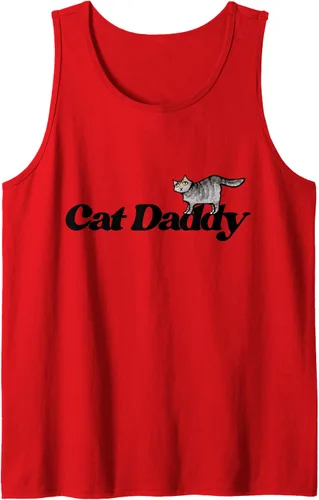 Vista 7 de Cat Daddy Funny Cat Dad Camiseta sin mangas, Blanco, S
