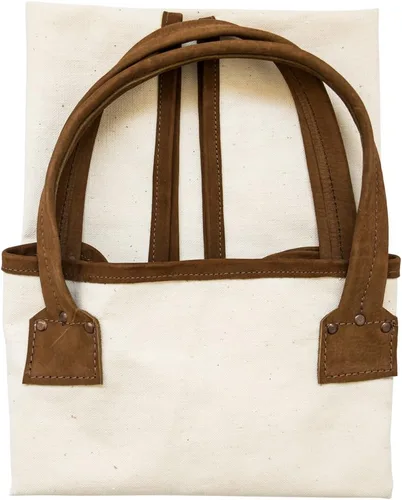 Vista 4 de Hide & Drink, Bolsa de leña de lona duradera con forro de cuero hecho a mano (gamuza Swayze)