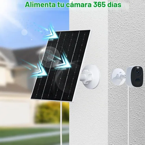 Vista 4 de FUTUREZEN - Panel solar de 4 W para cámaras de seguridad, USB-C y USB, 1 paquete, color blanco
