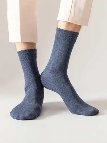 Vista 4 de 6 pares de calcetines sólidos para hombre, calcetines casuales de punto