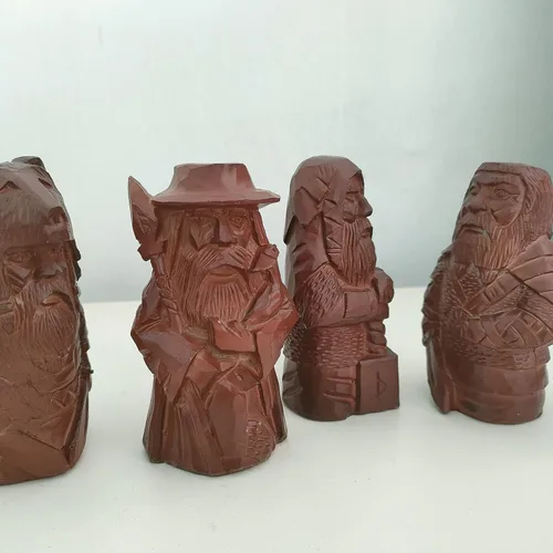 Vista 4 de Estatua de los dioses nórdicos Odin Thor Tyr Ulfhednar, estatuas de mitología vikinga nórdica, decoración pagana nórdica para el hogar, oficina