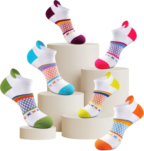 Vista 6 de Eallco Calcetines deportivos para mujer con suela acolchada, 6 pares