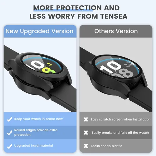 Vista 3 de Tensea [Paquete de 2]: Funda protectora de pantalla para Samsung Galaxy Watch FE 2024/5 2022/4 2021, accesorios de 1.57 pulgadas, cubierta