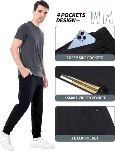 Vista 4 de Pioneer Camp Pantalones deportivos para hombre, ligeros, para entrenamiento, gimnasio, correr, con bolsillos, para atletismo, casual, para atletismo