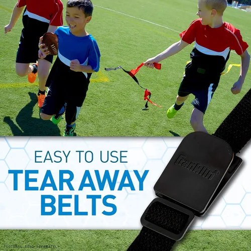 Vista 4 de Franklin Sports Flag Football Set - 8 Player Youth Flag Football Belts - Adjustable Belts + Field Marker Included - 4 v 4 Set
