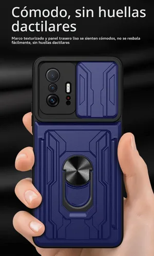 Vista 8 de CCSmall Funda para Xiaomi 11T Pro con tarjetero y cubierta de cámara negra