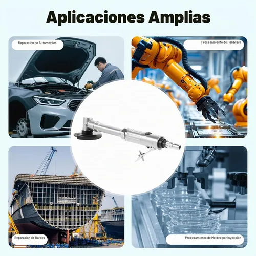 Vista 7 de Amoladora angular neumática de mango largo, herramienta de corte neumática de 90 PSI 25000 RPM, alcance extendido de 12.2 pulgadas para espacios