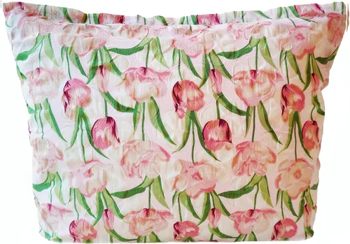 Vista 8 de Bolsa de maquillaje para mujer, bolsa de cosméticos de lona con cremallera, bolsa de maquillaje pequeña, bolsa de maquillaje floral, organizador