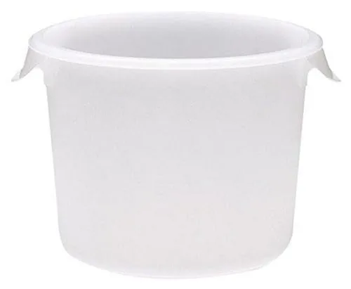 Vista 9 de Rubbermaid Productos comerciales Contenedor redondo de plástico para almacenamiento de alimentos con asa, 4 cuartos de galón, amarillo, rango