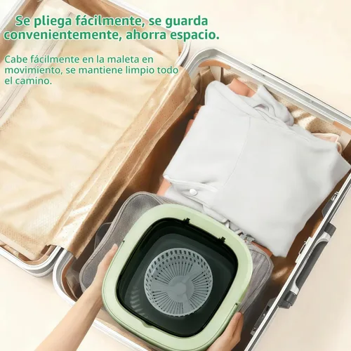 Vista 8 de Lavadora portátil, mini lavadora, mini lavadora de 16 litros con cesta giratoria, ropa de bebé de limpieza profunda, ropa interior, calcetines, ropa