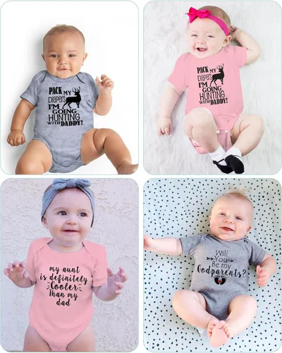 Vista 3 de UNIFACO Enterizo unisex divertido para bebé, manga corta y larga, trajes de 0 a 18 meses
