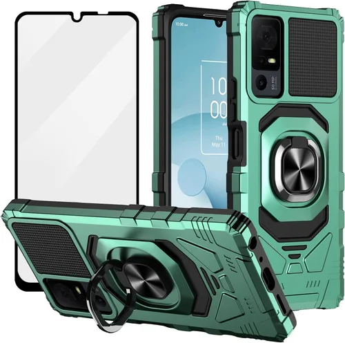 Vista 11 de Ailiber Funda con soporte magnético para Lively Smart 4/TCL 40 XL/40T Soporte de anillo y protector de pantalla y negro