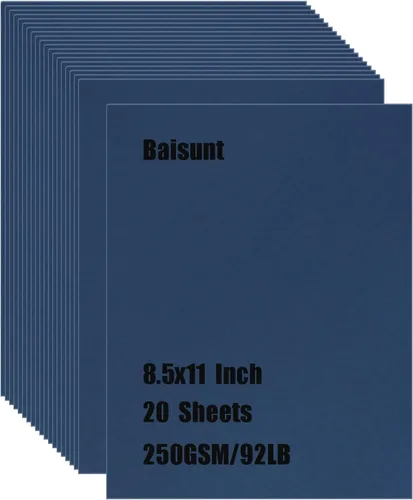 Vista 17 de Baisunt 20 hojas de cartulina negra de 250 g/m²/92 lb, papel grueso en blanco para proyectos de arte DIY, álbum de recortes, elaboración de tarjetas