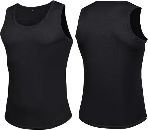 Vista 2 de KAWATA Camisetas sin mangas de neón para hombre, de secado rápido, gimnasio, culturismo, entrenamiento, camisetas sin mangas, camiseta de verano