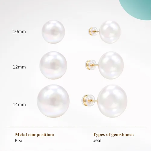 Vista 6 de Cicy Bell Aretes de perlas para mujer, chapados en oro de 18 quilates