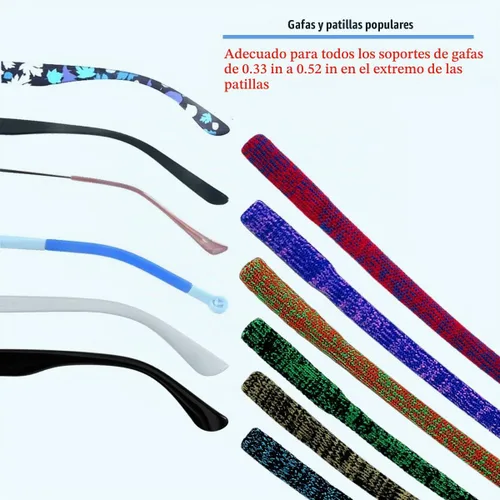 Vista 5 de Correa para gafas (paquete de 6) soporte para gafas, correa de nailon elástico suave para hombres y mujeres Paquete de 6 (color mezclado)