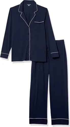 Vista 8 de Tienda Essentials - Pijama de modal de algodón para mujer, conjunto de camisa de manga larga y pantalones largos