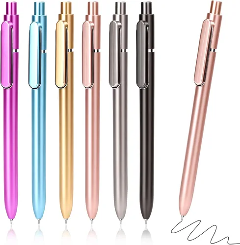 Vista 10 de Yuxingrong - Paquete de 6 bolígrafos de gel negros retráctiles, bolígrafos de tinta de gel negra de 0.020 in, bolígrafos de tinta de gel negro a
