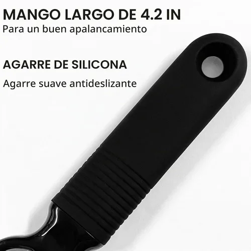 Vista 3 de Paquete de 2 abridores de latas de soda y abrebotellas de cerveza con mango de silicona de buen agarre, abridor de pestañas para uñas largas