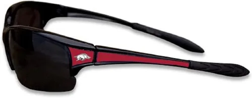 Vista 6 de Gafas de sol deportivas negras estilo élite con logotipo en las esquinas