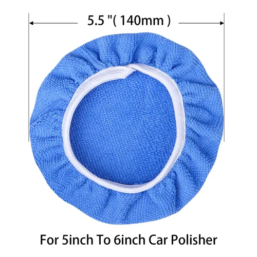 Vista 2 de Paquete de 10 almohadillas pulidoras de automóvil (5 a 6 pulgadas) cubierta de almohadilla de pulido de microfibra suave Soft Microfiber Buffing
