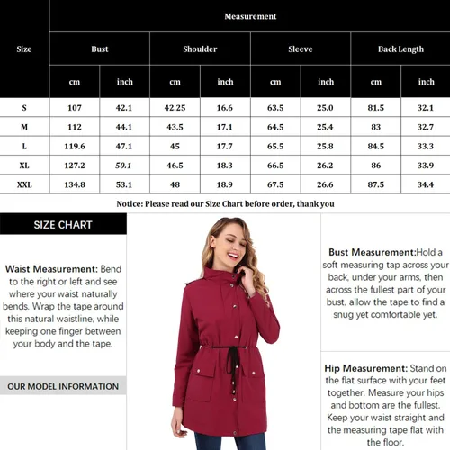 Vista 6 de Twinklady - Chaqueta de lluvia femenina, impermeables rayados de montañismo, gabardinas livianas con capucha para intemperie