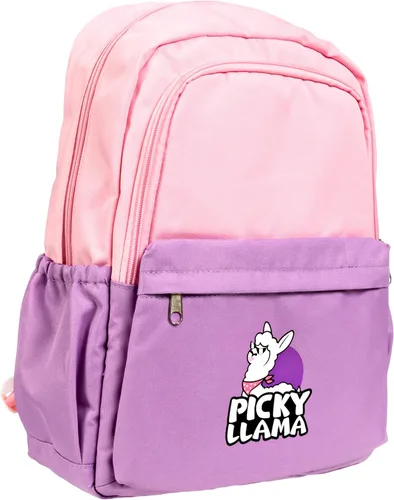Vista 2 de PICKY LLAMA Mochila para niños, mochila ligera para la escuela y de viaje con bolsa de almuerzo y estuche para lápices pop para niñas y niños, 15