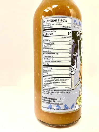Vista 2 de Torchbearer Sauces Habanero de cebolla dulce (picante), 5 onzas, todo natural, vegano, sin extractos, fabricado en Estados Unidos y destacado en Hot
