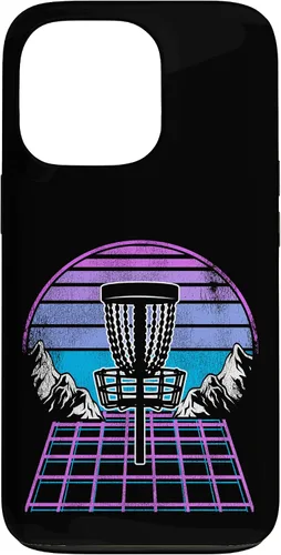 Vista 10 de Disc Golf Basket 90s Synthwave Sunset Retrowave Frisbee Golf Case for iPhone 17