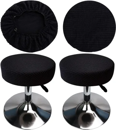 Vista 26 de Funda de taburete redonda de 12 a 16 pulgadas, fundas de asiento redondas para taburetes de bar, tela de lujo elástica, lavable de jacquard a prueba