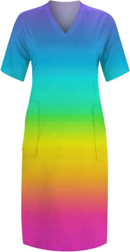 Vista 2 de FQZWONG Vestido largo para mujer con bolsillos, para verano, casual, de gran tamaño, talla grande, para playa, vacaciones, fiesta, club, noche