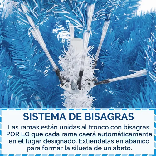 Vista 9 de Yaheetech - Árbol artificial de Navidad preiluminado de 9 pies con 900 luces incandescentes de color blanco cálido, árbol de Navidad con flecos