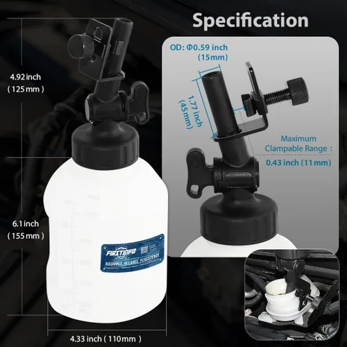 Vista 4 de FIRSTINFO A11542-1 Litro Servicio de Frenos/Dispensador Universal Automático Económico de Líquido de Frenos Botella de Rellenado Botella de Purga
