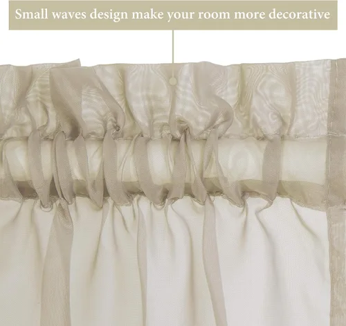 Vista 5 de MIULEE Cortinas Transparentes Laterales para Puerta Francesa con Filtrado de Luz, Tratamiento de Ventana, 2 Paneles de 25 x 40 Pulgadas con Beige