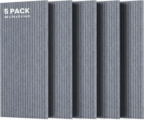 Vista 34 de TO-TH Juego de 4 paneles de pared insonorizados de 47.2 x 23.6 pulgadas con aspecto de madera, absorben el sonido, paneles acústicos grandes