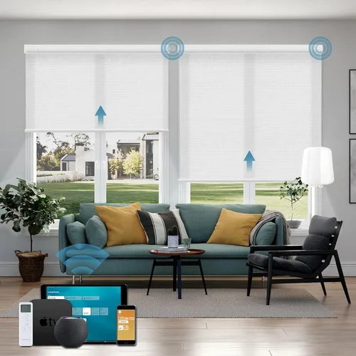 Vista 12 de Cortinas enrollables inteligentes de filtrado de luz motorizadas compatibles con HomeKit, persianas inteligentes para ventanas con 1% de apertura