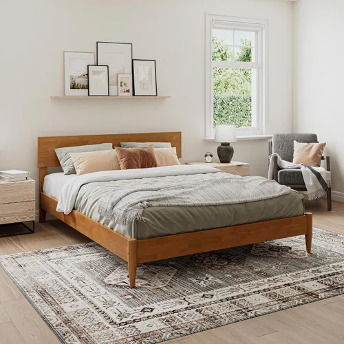 Vista 21 de AFI, Aria - Cama de plataforma moderna de perfil bajo de madera maciza, tamaño individual, color espresso