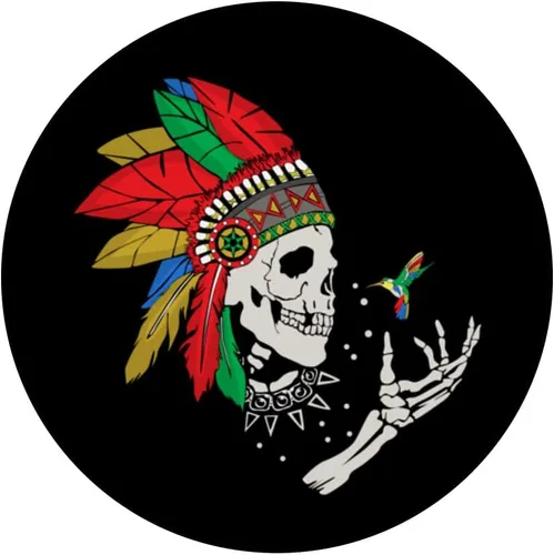 Vista 3 de Aztec King Costume Skull Playeras Mexicanas Para PopSockets intercambiables para hombre