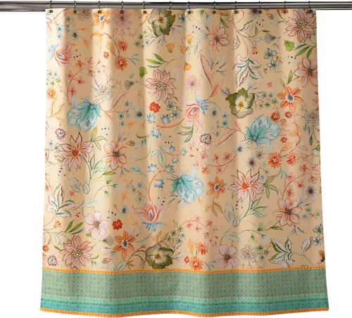 Vista 19 de Maison d' Hermine Cortina de ducha 100% algodón, un panel, 70 x 72 pulgadas, cortinas de ducha de tela lavable para baño, fácil de colgar con 12
