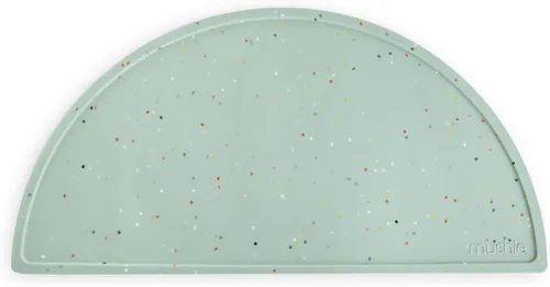 Vista 25 de mushie Mantel individual de silicona para niños, diseño antideslizante sin BPA (margarita negra)
