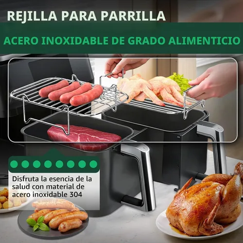 Vista 8 de HAOYAO - Estante para freidora de aire para cesta doble ninja, 2 piezas