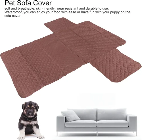 Vista 4 de Protector de sofá para mascotas, funda impermeable para muebles con material de tela suave para perros y gatos, tapete lavable para sala de estar