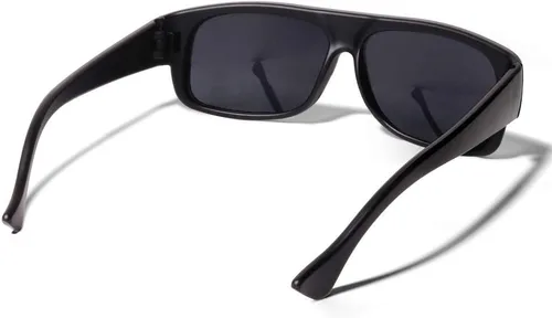 Vista 2 de ShadyVEU - Lentes de sol ovalados con parte superior plana, protección UV, lente negra oscura, vintage, Eazy E, Old School Gangsta OG grandes tonos