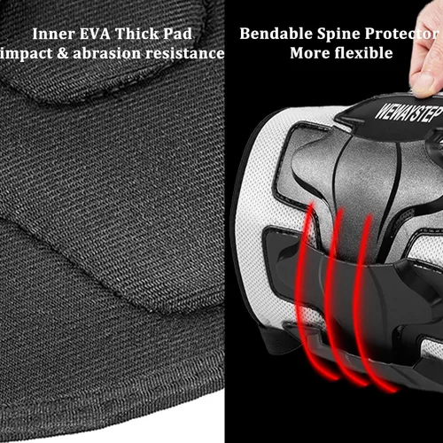 Vista 4 de Protector de Pecho para Bicicleta de Tierra para Niños - Chaleco de Armadura de Motocicleta Motocross con Rodilleras y Coderas - Traje de Protección