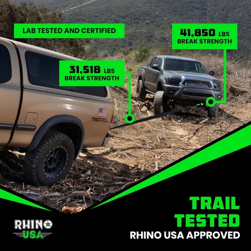 Vista 7 de Dos correas de recuperación resistentes de Rhino USA, Negro