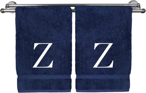 Vista 32 de Toalla de mano monogramada, regalo personalizado, juego de 2 - Toalla bordada con letra de bloque dorada - Extra absorbente 100% algodón turco